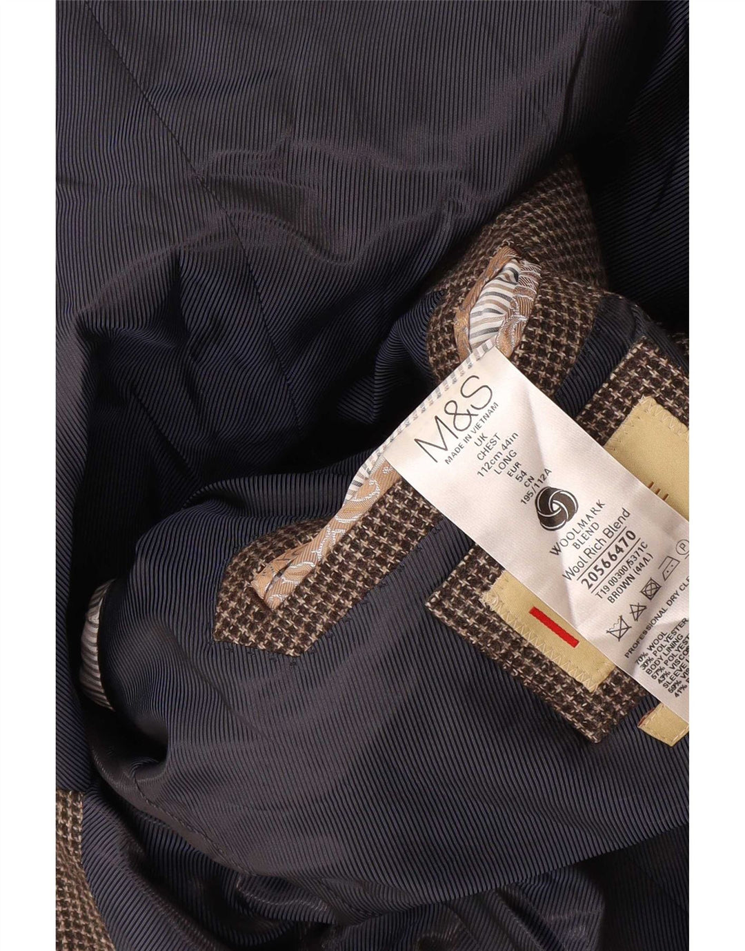 Marks & Spencer muška dugačka jakna jakna UK 44 XL smeđa houndstooth