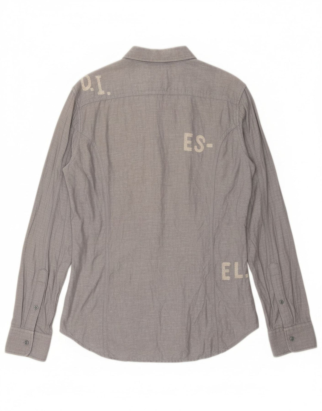 DIESEL Mens Shirt Medium Grey Linen Vintage Diesel and Second-Hand Diesel from Messina Hembry 