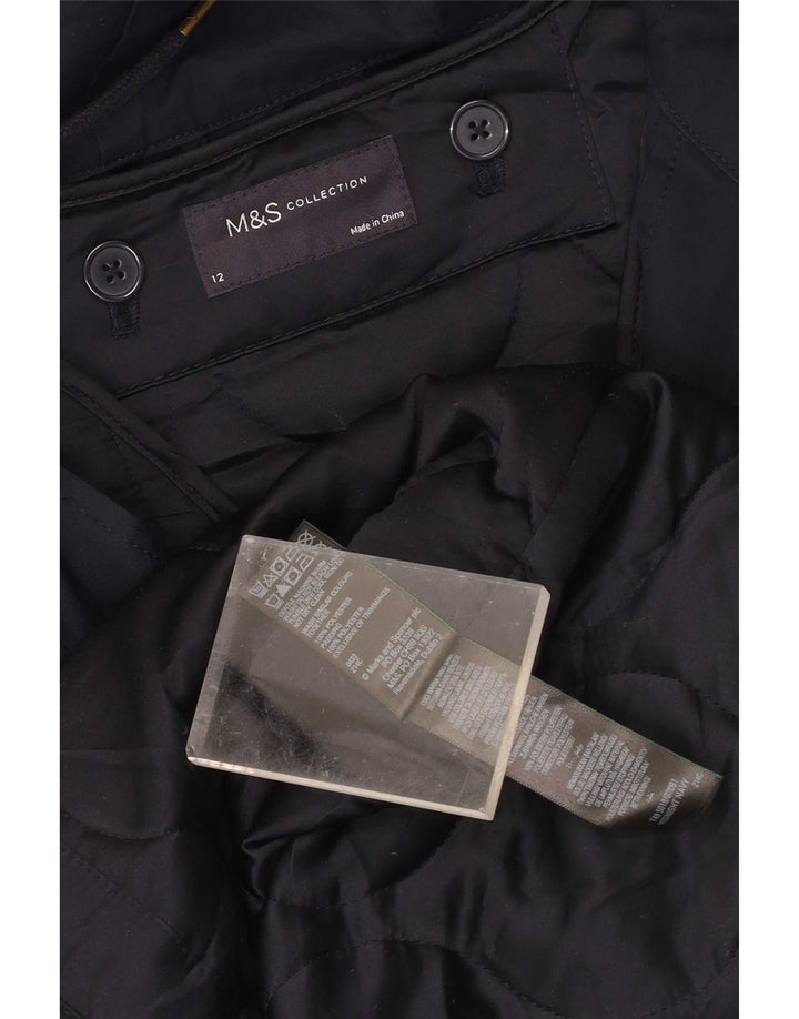 Marks & Spencer ženska parka jakna s kapuljačom UK 12 Medium tamnoplavi poliester