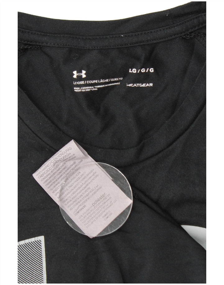 UNDER ARMOUR Muška majica kratkih rukava Heat Gear, veliki crni poliester