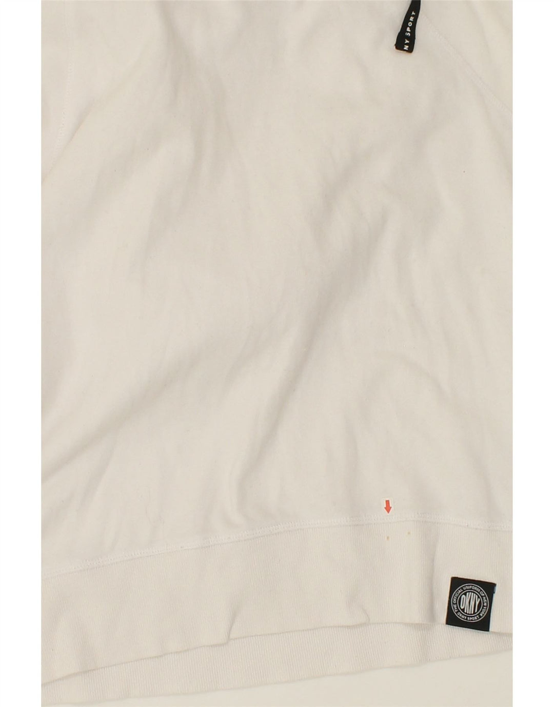 DKNY Mens Hoodie Jumper Small White Cotton Vintage Dkny and Second-Hand Dkny from Messina Hembry 
