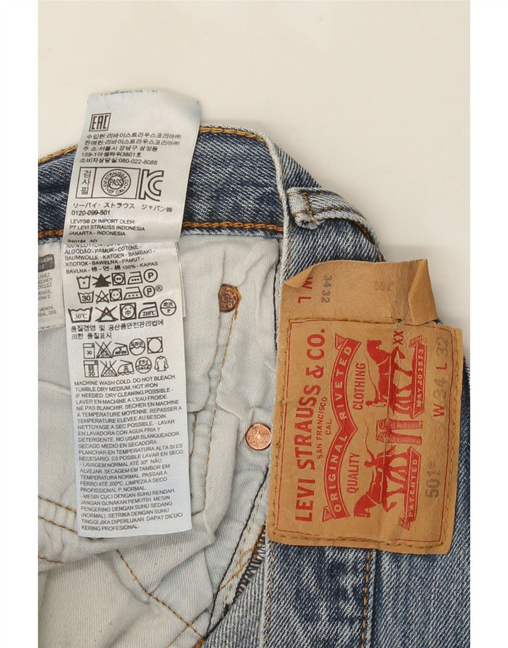 Levi's muške 501 ravne ravne traperice W34 L32 plavi pamuk