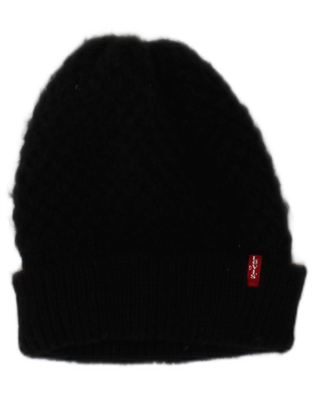 LEVI'S Womens Knit Beanie Hat One Size Black Classic