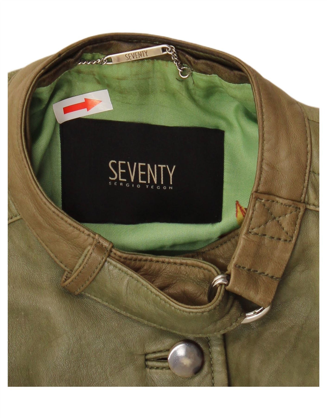 Ženska kožna jakna Seventy IT 42 Srednje zelena koža