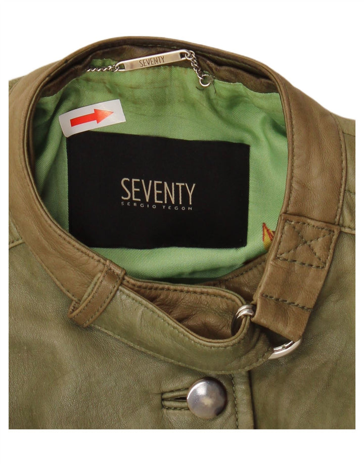 Ženska kožna jakna Seventy IT 42 Srednje zelena koža