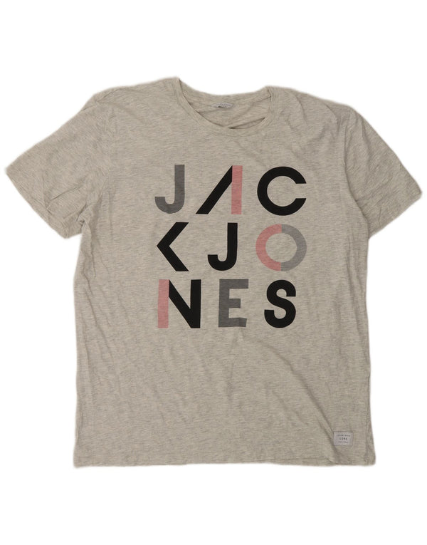 Jack & Jones, gornji dio majice s grafičkim motivima, 2XL, sivi pamuk
