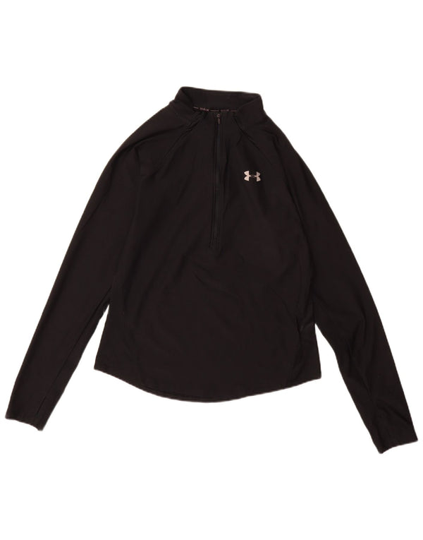 Under Armour Ženski top s dugim rukavima Heat Gear UK 10 Mali crni elastomer