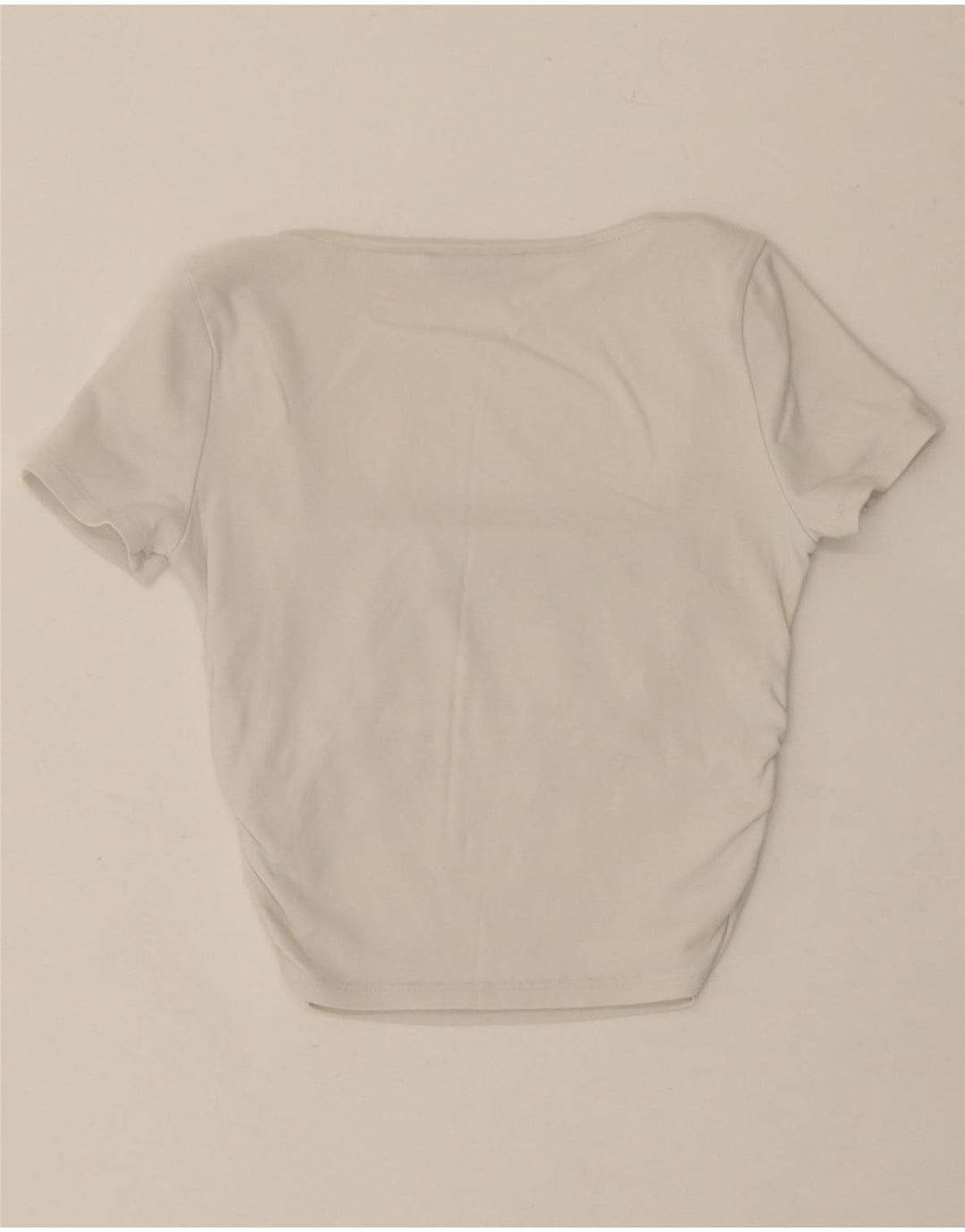 ZARA Womens Crop Blouse Top UK 8 Small Off White Cotton Vintage Zara and Second-Hand Zara from Messina Hembry 