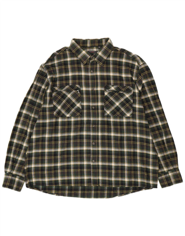 SEA BARRIER Muška karirana flanelska košulja 2XL Zeleni karirani pamuk