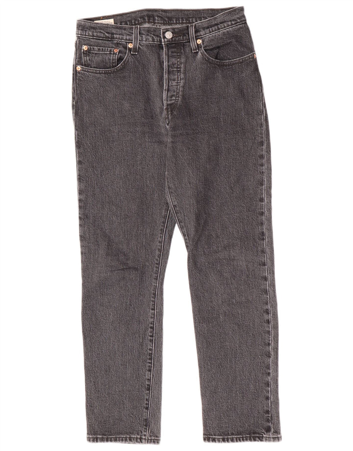 Levi's ženske 501 ravne traperice W28 L28 sivi pamuk