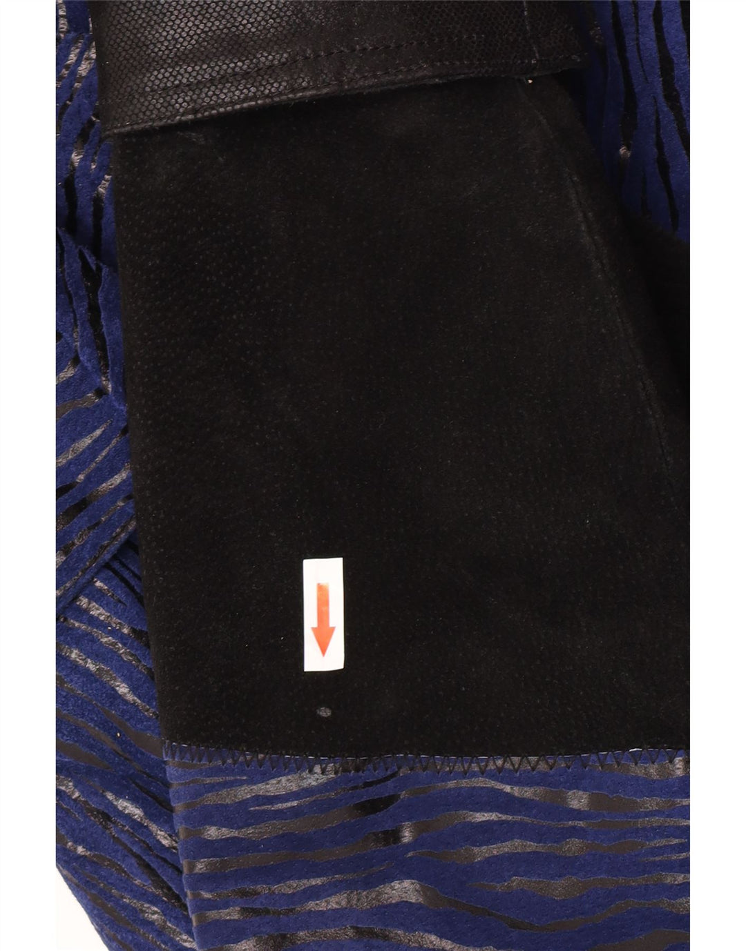 Vintage ženski gornji kaput od brušene kože UK 12 srednje plava koža u blokovima boja