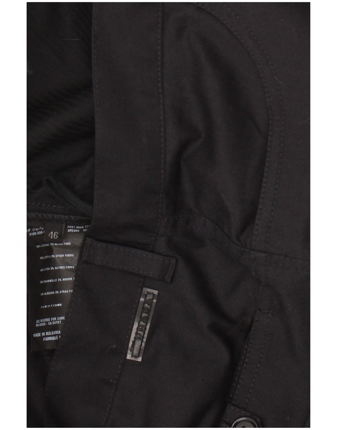 Prada ženske ravne ležerne hlače IT 46 Large W32 L29 crni pamuk