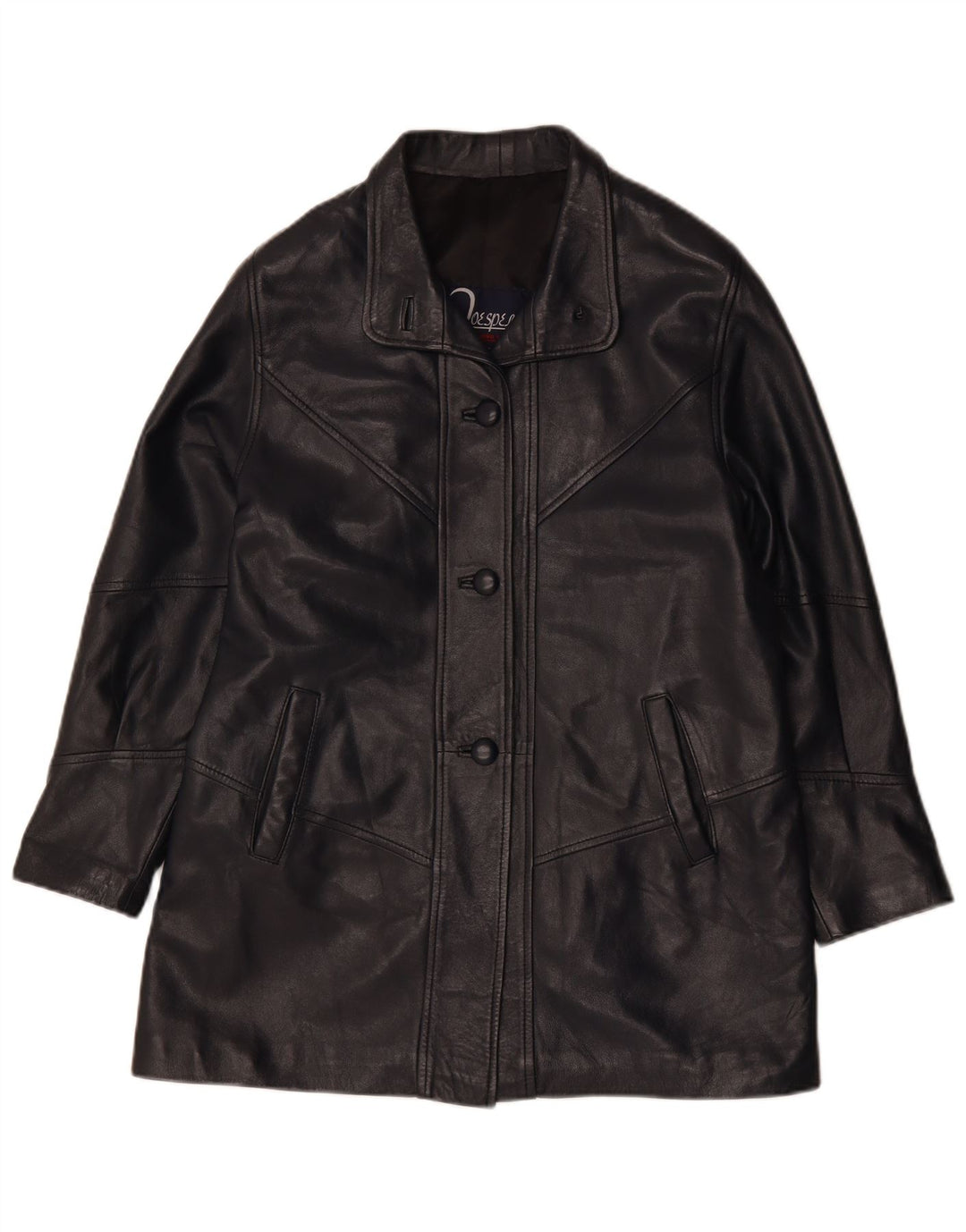 Vintage ženska kožna jakna UK 14 srednje crna koža