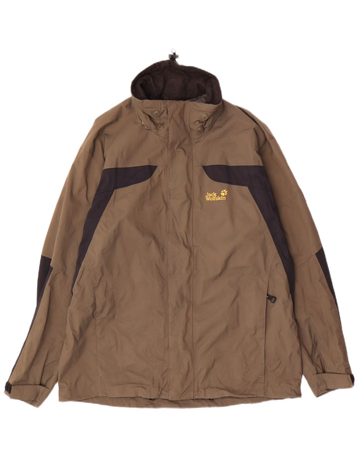 JACK WOLFSKIN Muška kišna jakna UK 36/38 Srednje smeđa poliamidna boja