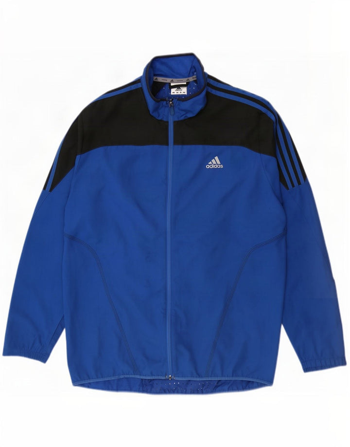 Adidas muška trenirka, velika jakna od poliestera plave boje