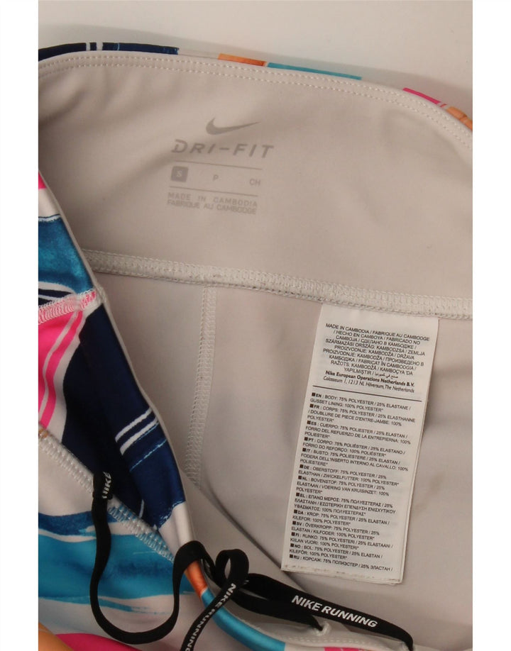 Nike Ženske Dri Fit Leggings UK 8 Mali raznobojni prugasti poliester