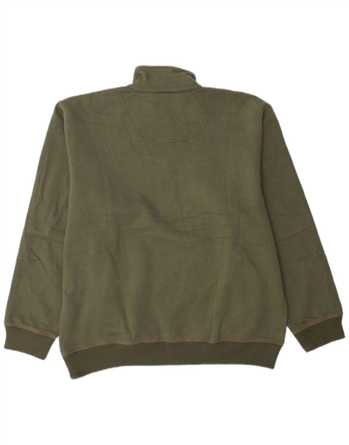 CHAMPION Muška majica s izrezom s patentnim zatvaračem XL Zeleni pamučni sportski