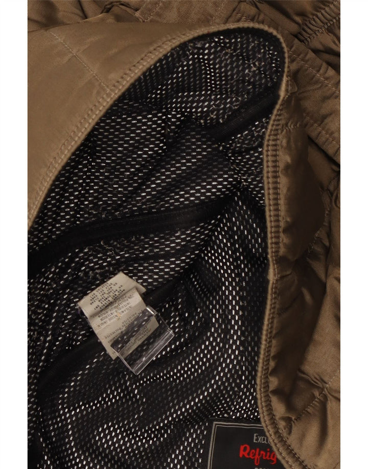 Refrigiwear ženska prošivena jakna s kapuljačom UK 14 srednje smeđi poliamid