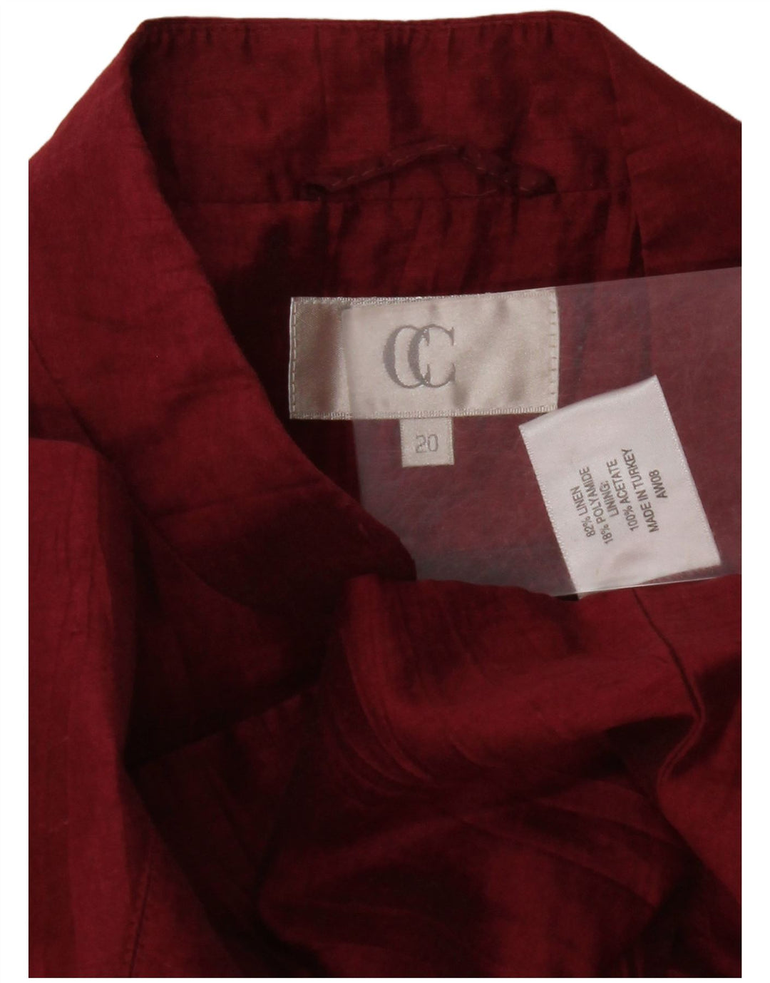 CC Ženska jakna sa 1 gumbom UK 20 2XL Bordo platno