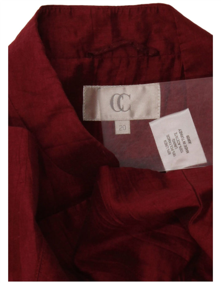 CC Ženska jakna sa 1 gumbom UK 20 2XL Bordo platno