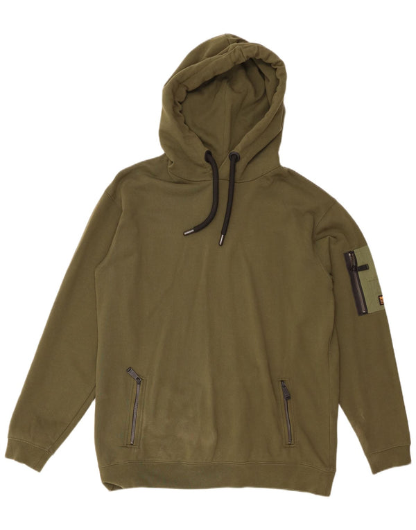 Superdry muška majica s kapuljačom širokog kroja, mali zeleni pamuk