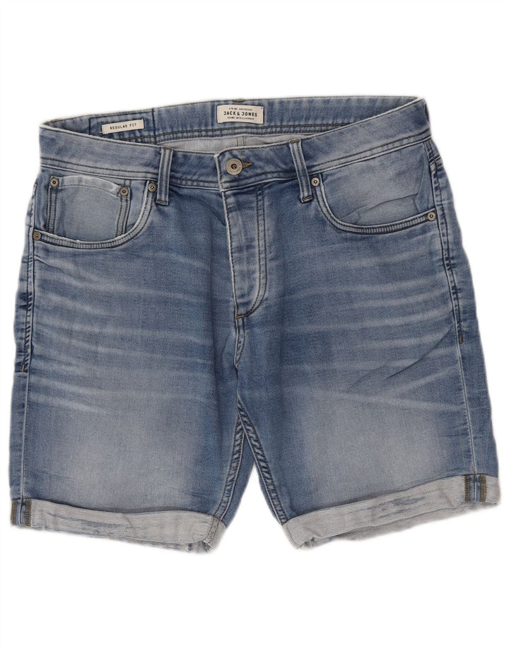Jack & Jones muške kratke traper kratke hlače srednjeg kroja W32, plavi pamuk