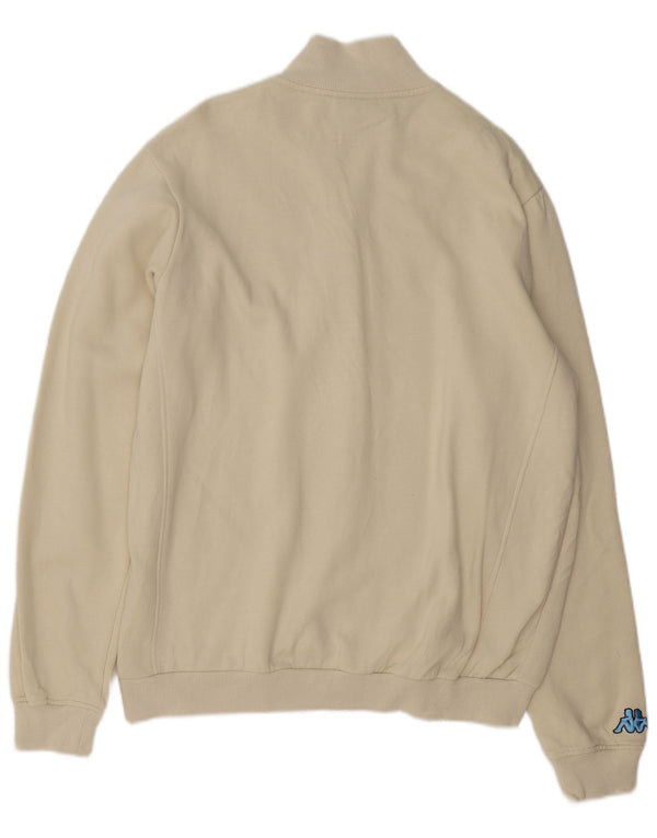 Kappa Mens Graphic Tracksuit Top Jacket Large Off White Cotton