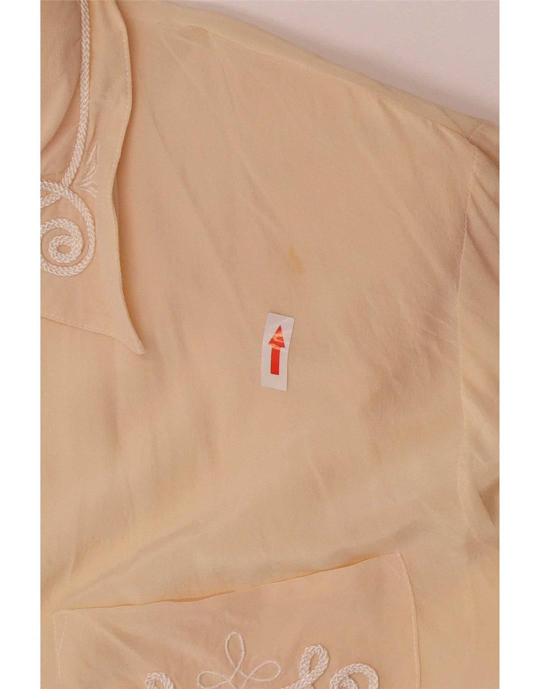 Vintage ženska obična košulja bluza UK 14 velika bež svila