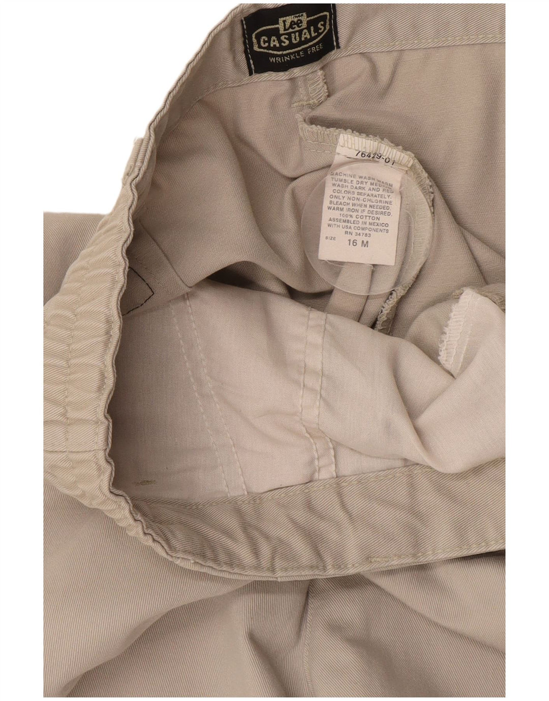 LEE Ženske chino hlače visokog struka US 16 2XL W40 L29 Bež pamuk