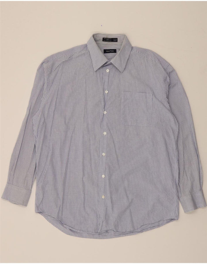 NAUTICA Mens Shirt Size 16 1/2 Large Blue Gingham Cotton Vintage Nautica and Second-Hand Nautica from Messina Hembry 