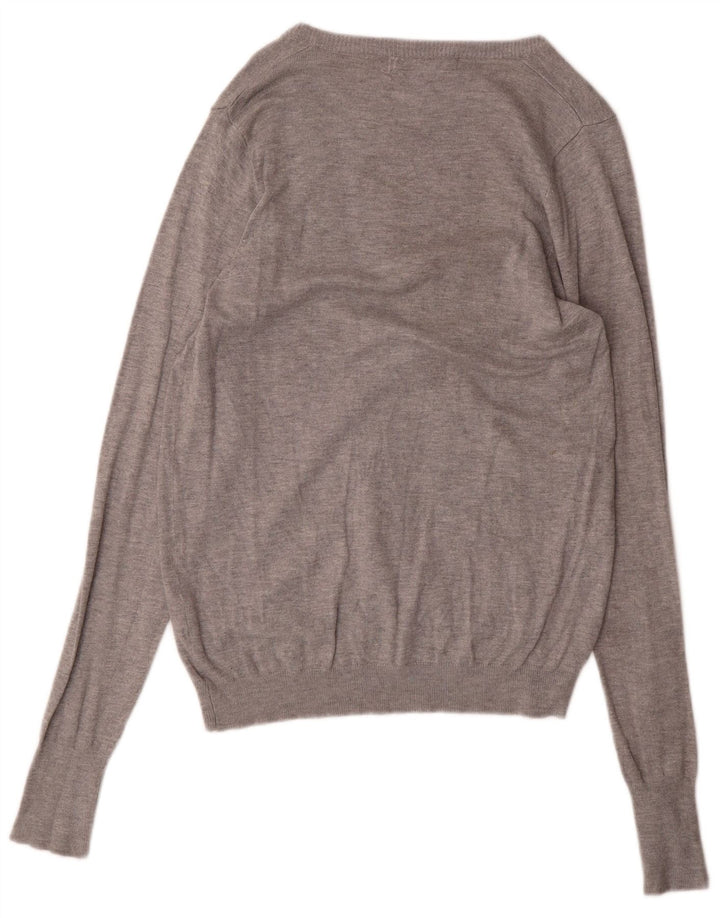 ZARA Mens Cardigan Sweater Medium Grey Viscose