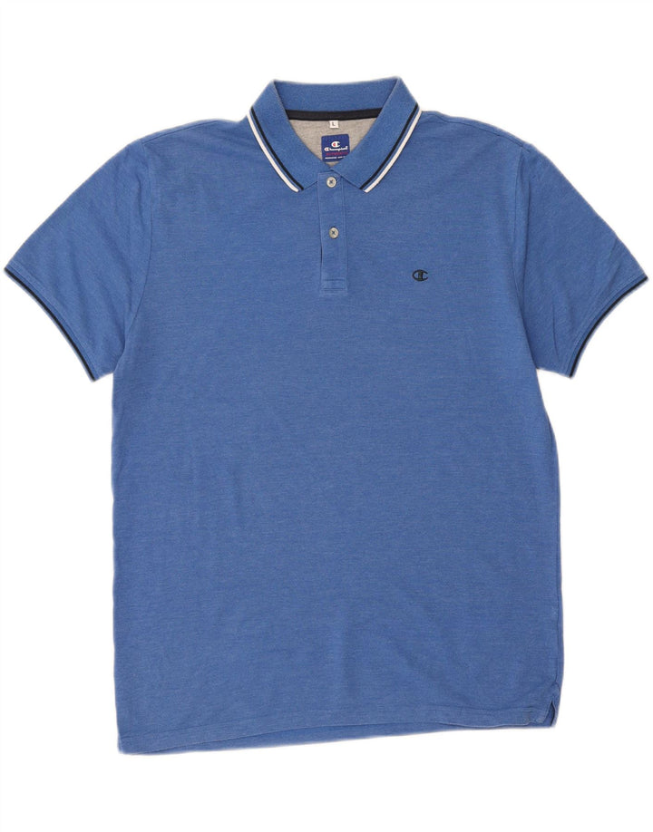 CHAMPION Mens Polo Shirt Large Blue Vintage Champion and Second-Hand Champion from Messina Hembry 