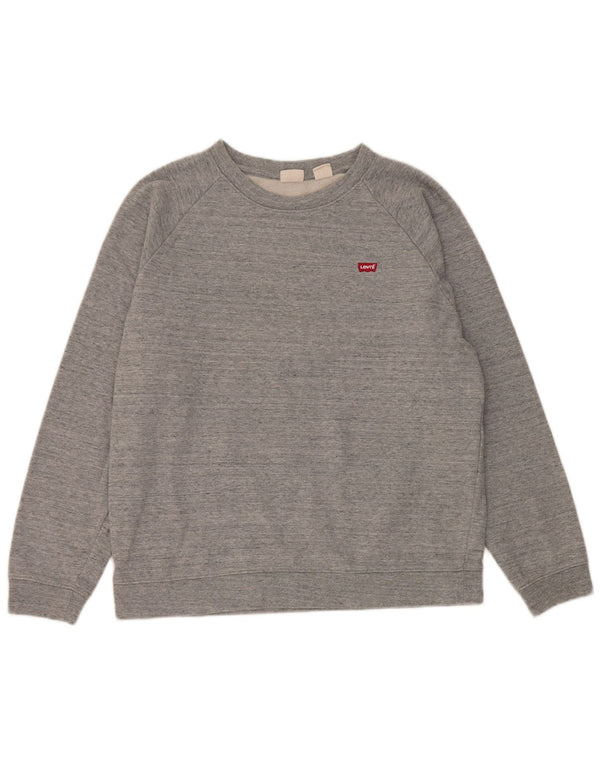 Levi's Ženska majica s kratkim rukavima UK 14 Srednje sivi flekasti pamuk