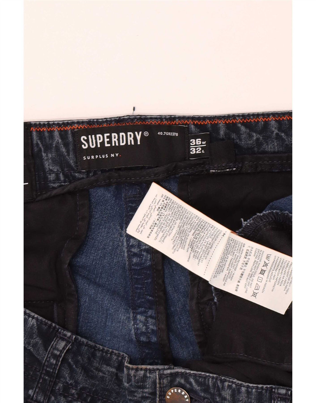 Superdry muške Cargo slim traperice W36 L32 plavi pamuk