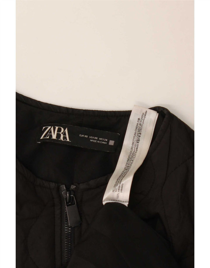 Zara ženska prevelika podstavljena jakna UK 6 XS crni poliester
