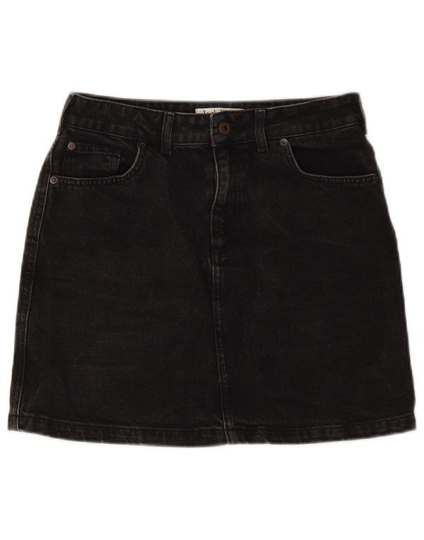 JACK WILLS Ženska mini traper suknja UK 10 Mala W27 crni pamuk