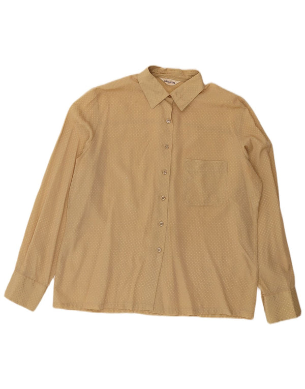 Vintage ženska košulja bluza IT 50 XL bež geometrijski acetat