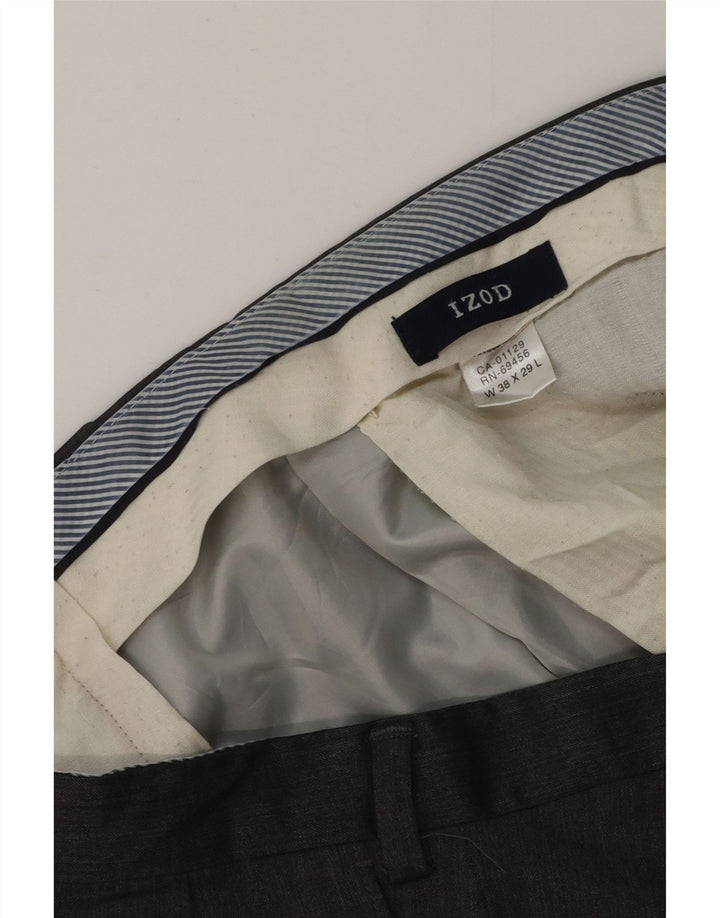 IZOD Muške hlače s štipaljkama W38 L29 Siva vuna