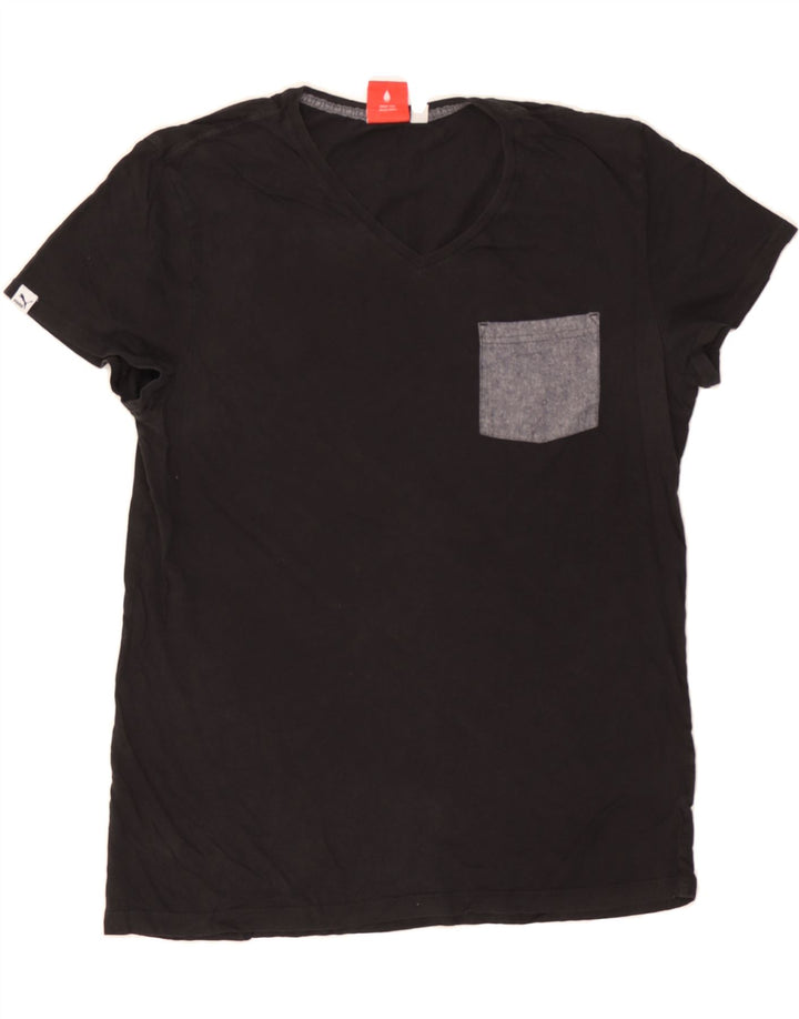 PUMA Mens T-Shirt Top Medium Black Cotton Vintage Puma and Second-Hand Puma from Messina Hembry 