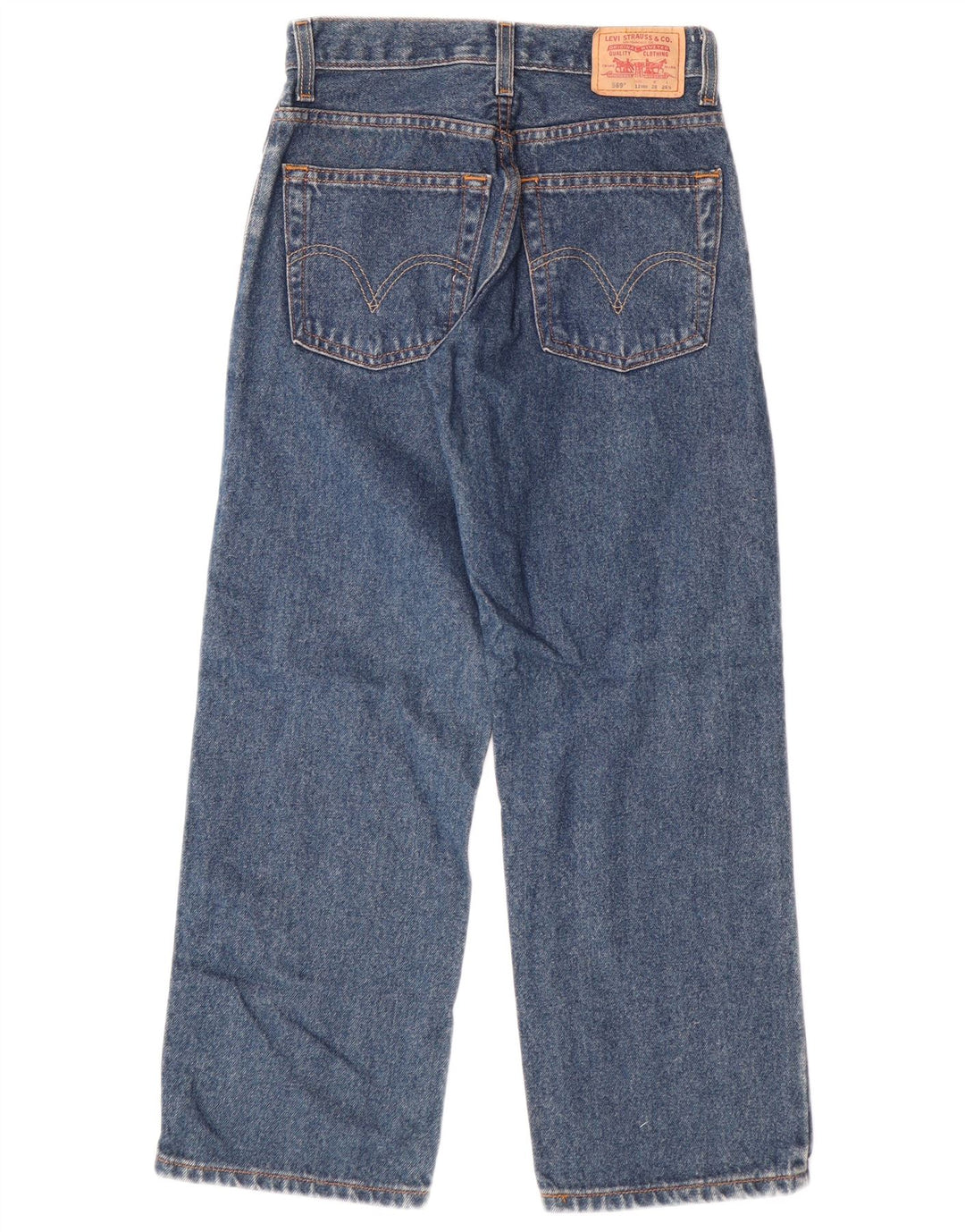 LEVI'S Boys 569 široke ravne traperice 11-12 godina W26 L26 plavi pamuk