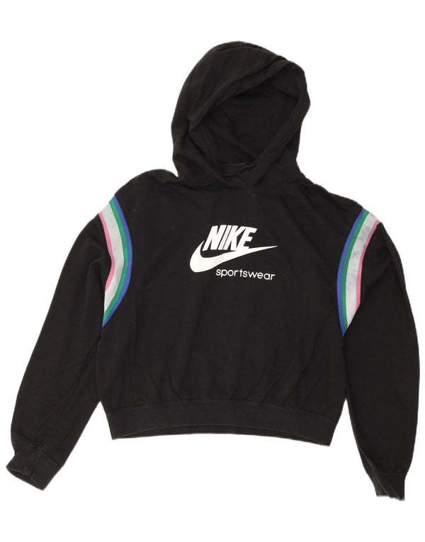 Nike ženska majica s kapuljačom s kratkim rukavima UK 10, mala crna boja