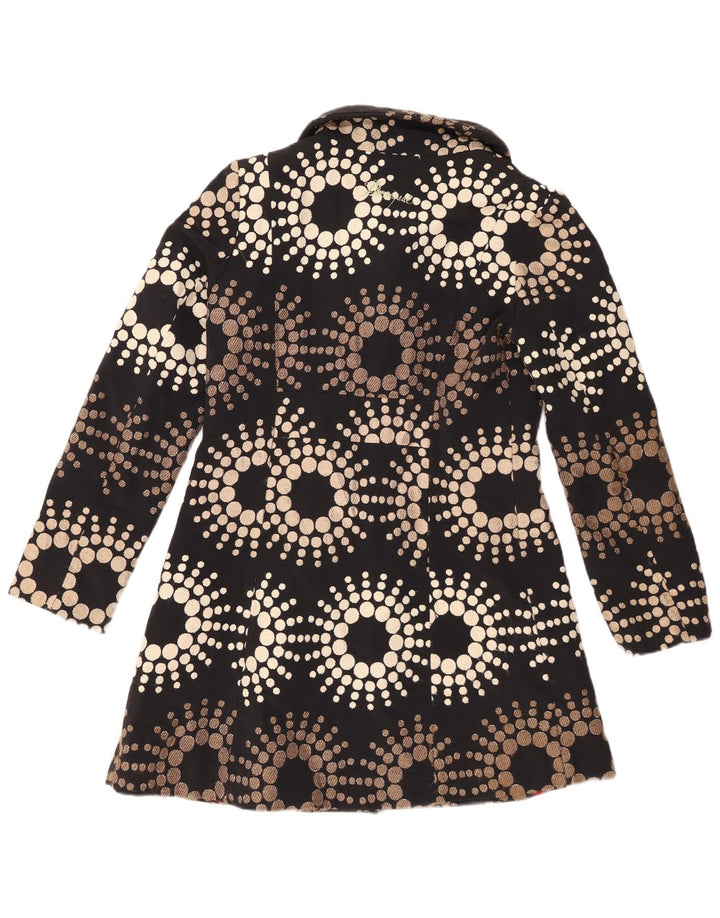 DESIGUAL ženski kaput EU 42 veliki crni geometrijski akril