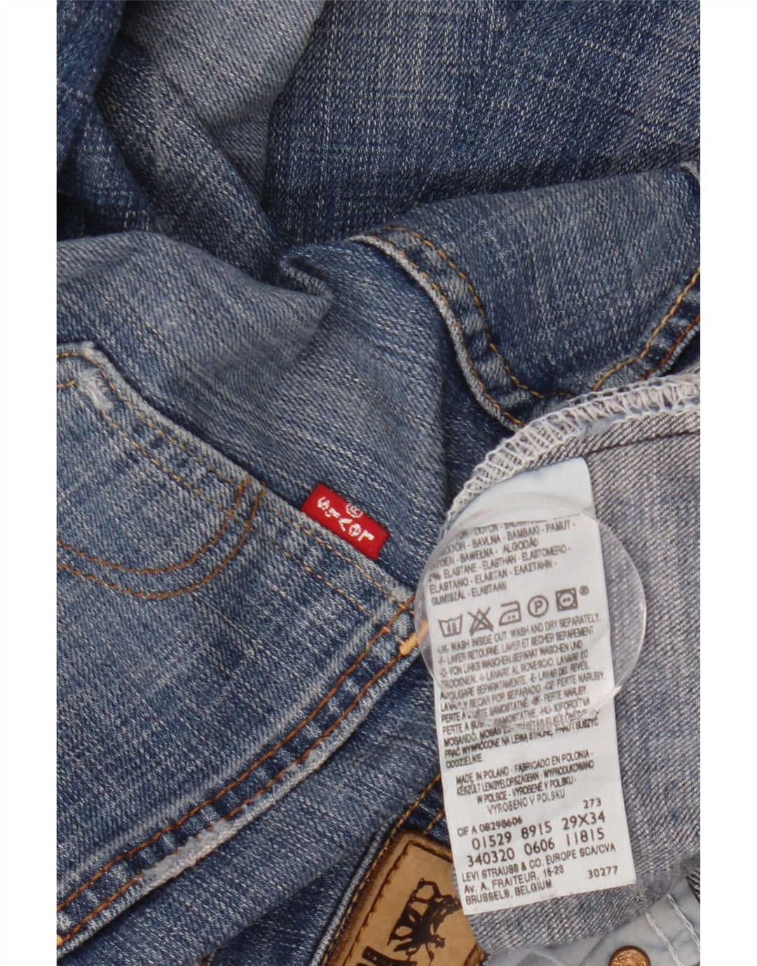 LEVI'S Ženske uske traperice W29 L34 Plavi pamuk