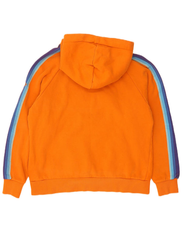 Superdry Womens Graphic Hoodie Jumper UK 16 Large Orange Colourblock Cotton
