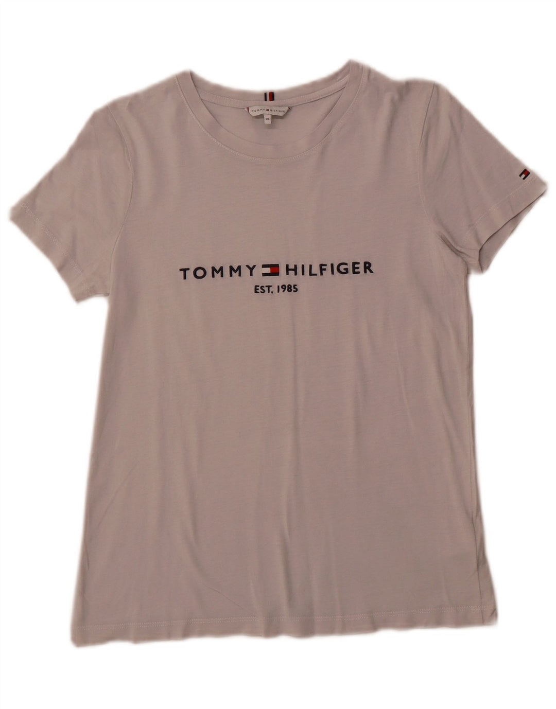 TOMMY HILFIGER Ženska grafička majica kratkih rukava UK 6 XS sivi pamuk