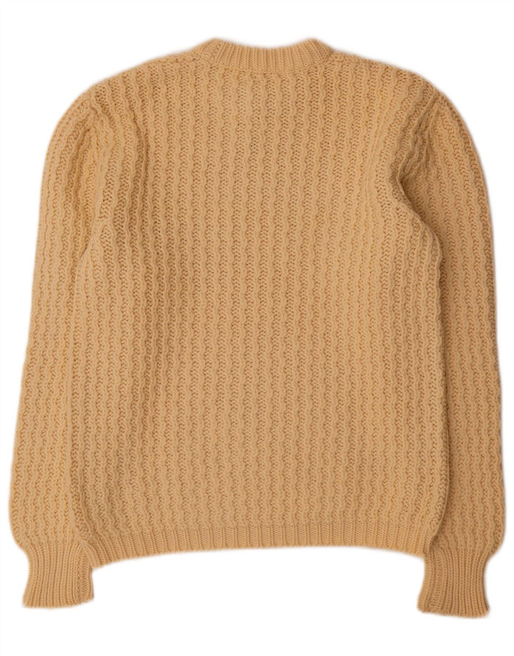 VINTAGE ženski džemper s okruglim izrezom UK 14 Srednje bež