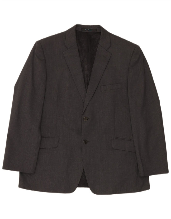 Ted Baker Muško rastezljivo dvodijelno odijelo s 2 gumba UK 42 XL W36 L30 Siva vuna