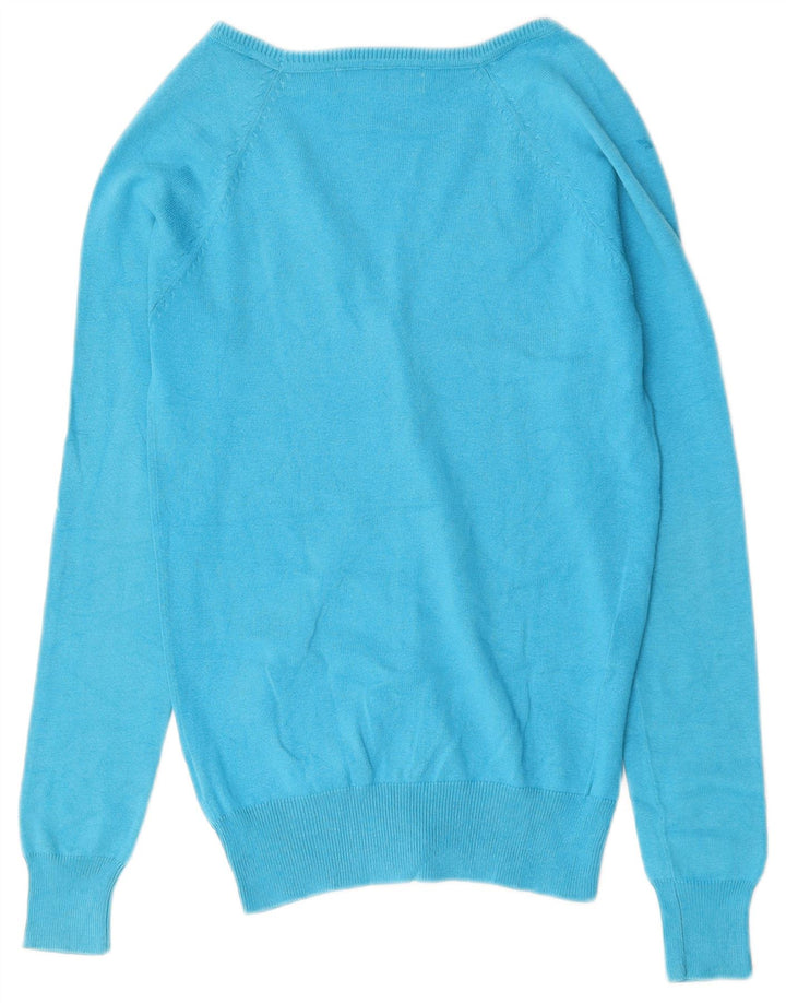 ZARA ženski kardigan pulover UK 10 Mali plavi pamuk