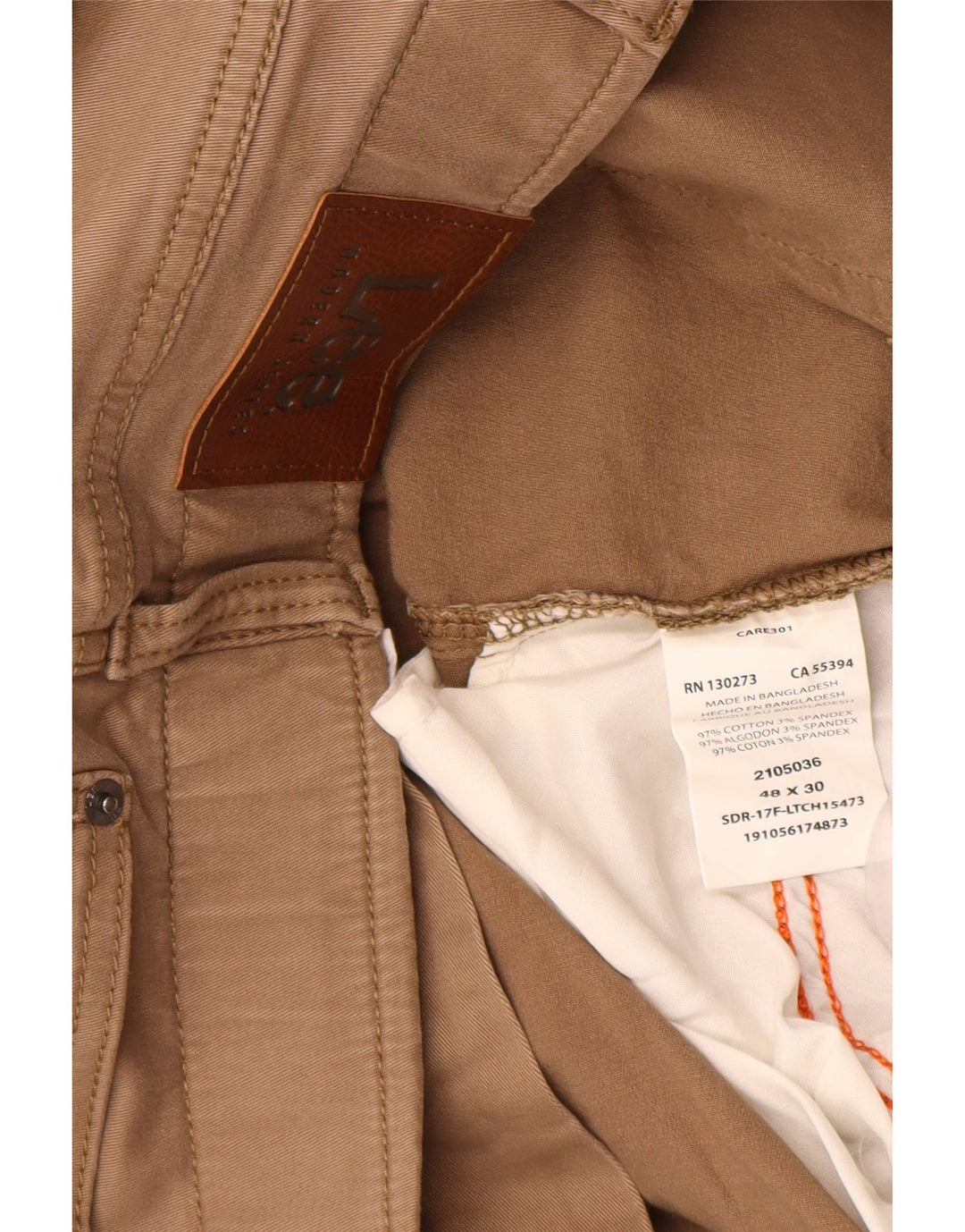 LEE Mens Extreme Motion Ravne sužene ležerne hlače W48 L30 Bež