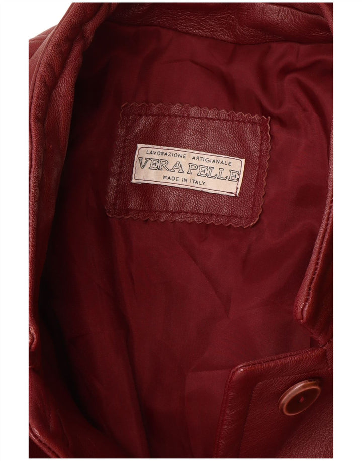 Vintage ženski kožni kaput IT 46 velika bordo koža